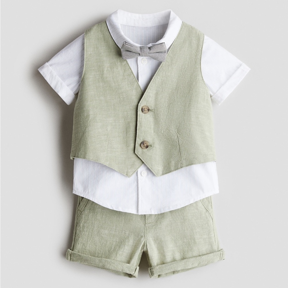 4-PIECE LINEN-BLEND DRESSY SET